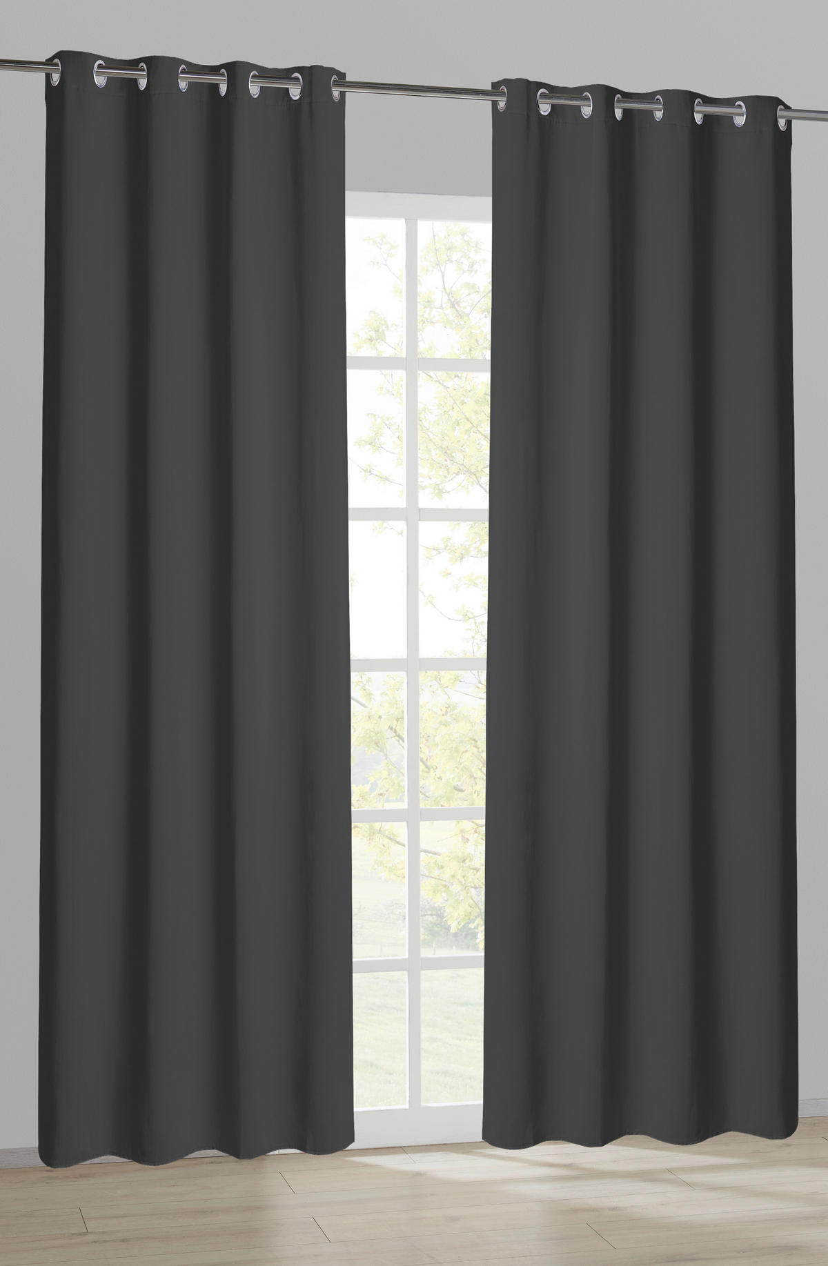 Ösenvorhang Verona anthrazit B/L: ca. 140x245 cm Verona - anthrazit (140,00/245,00cm)