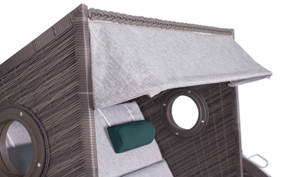 deVries Strandkorb PURE Wave XL grey Des. 484 grau Kunststoff B/H/T: ca. 140x160x80 cm PURE Wave XL grey Des. 484 - grau (140,00/160,00/80,00cm) - deVries