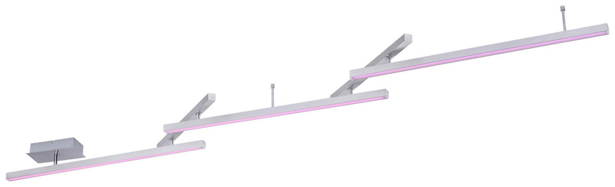 TRIO Deckenleuchte 651210507 nickel Metall B/H/T: ca. 242x12x10 cm Melby - nickel (242,00/12,00/10,00cm) - Trio