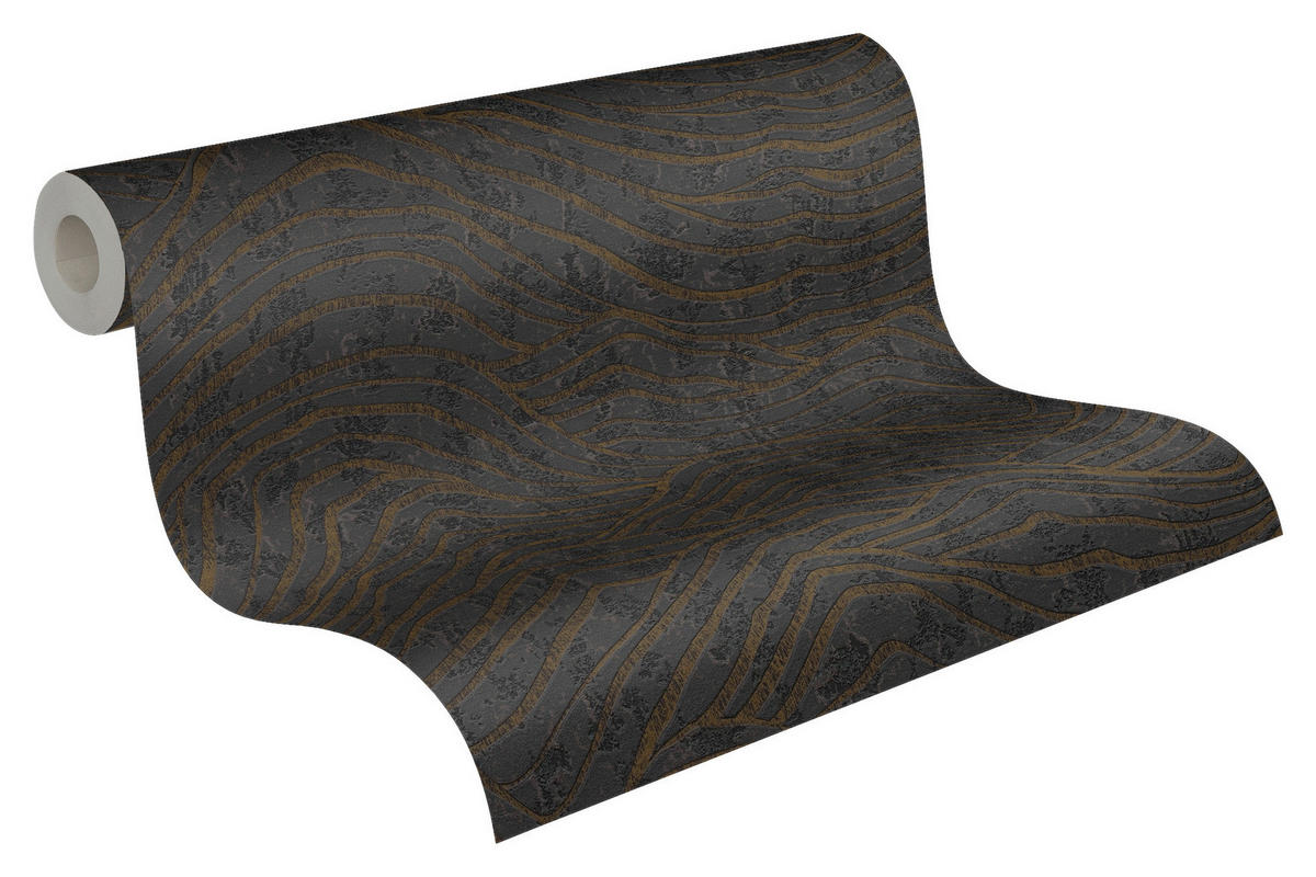 A.S.Création Vliestapete silber schwarz B/H/D: ca. 53x1005x8,4 cm Vliestapete - schwarz/silber (8,40/1005,00cm) - A.S.Creation