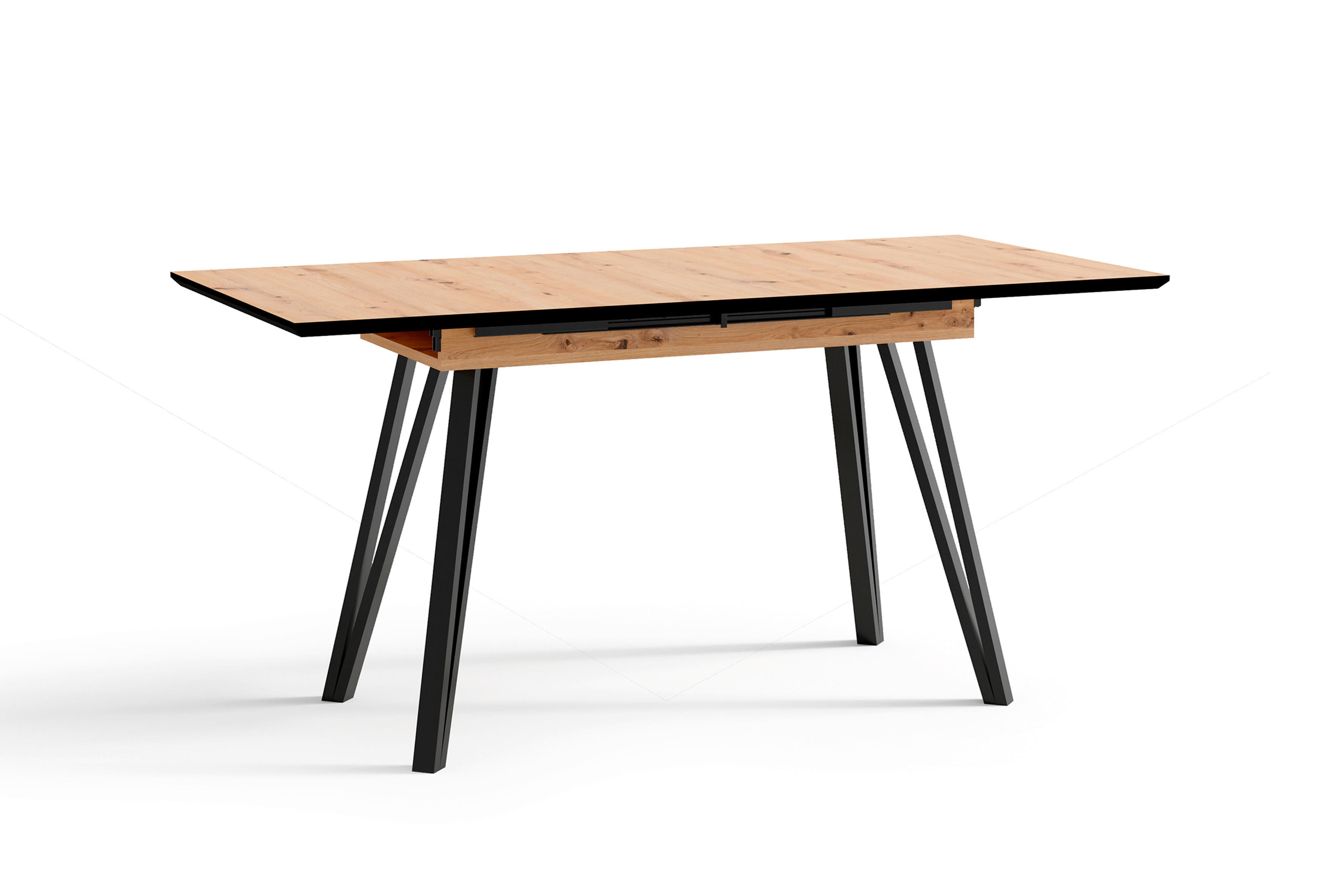 Tisch BERLIN Eiche Artisan Nachbildung B/H/T: ca. 120x80x75 cm BERLIN - Eiche/schwarz (120,00/80,00/75,00cm) - byLIVING