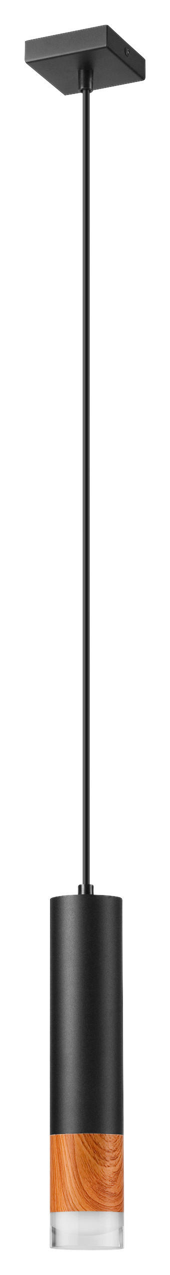 Lamkur Pendelleuchte schwarz Glas Stahl B/H/L: ca. 8x105x8 cm GU10 1 Brennstellen AURELIA - schwarz (8,00/8,00/105,00cm) - Lamkur