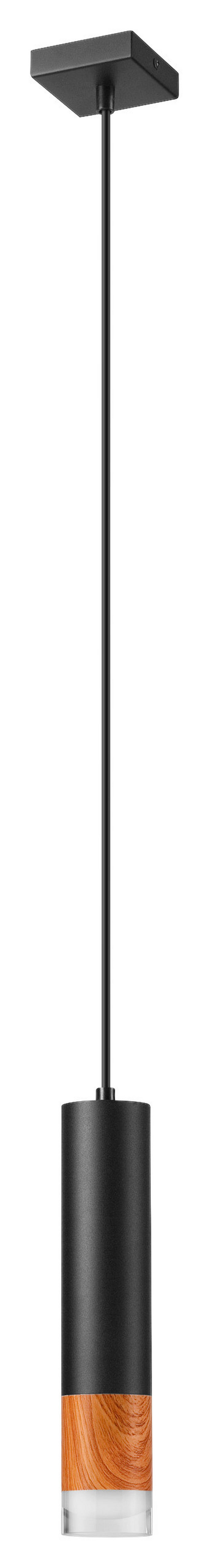 Lamkur Pendelleuchte schwarz Glas Stahl B/H/L: ca. 8x105x8 cm GU10 1 Brennstellen AURELIA - schwarz (8,00/8,00/105,00cm) - Lamkur