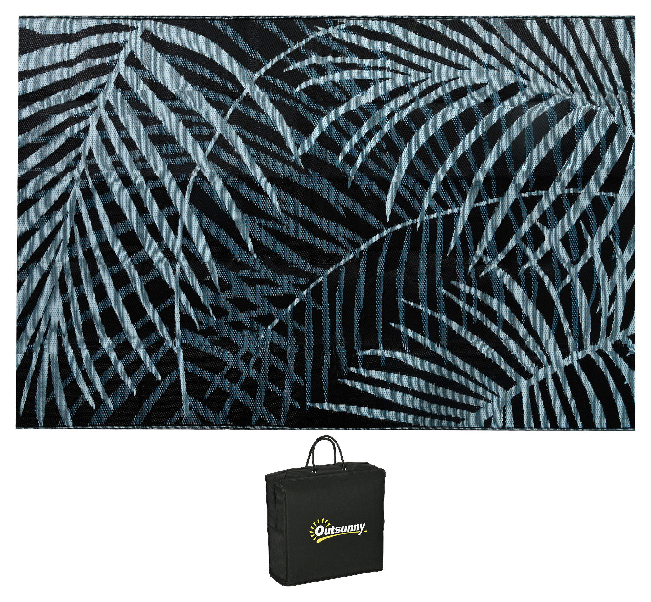 Outsunny Outdoor-Teppich schwarz B/H/L: ca. 274x182x0,3 cm Outdoor-Teppich - blau/schwarz (0,30/274,00/182,00cm) - Outsunny