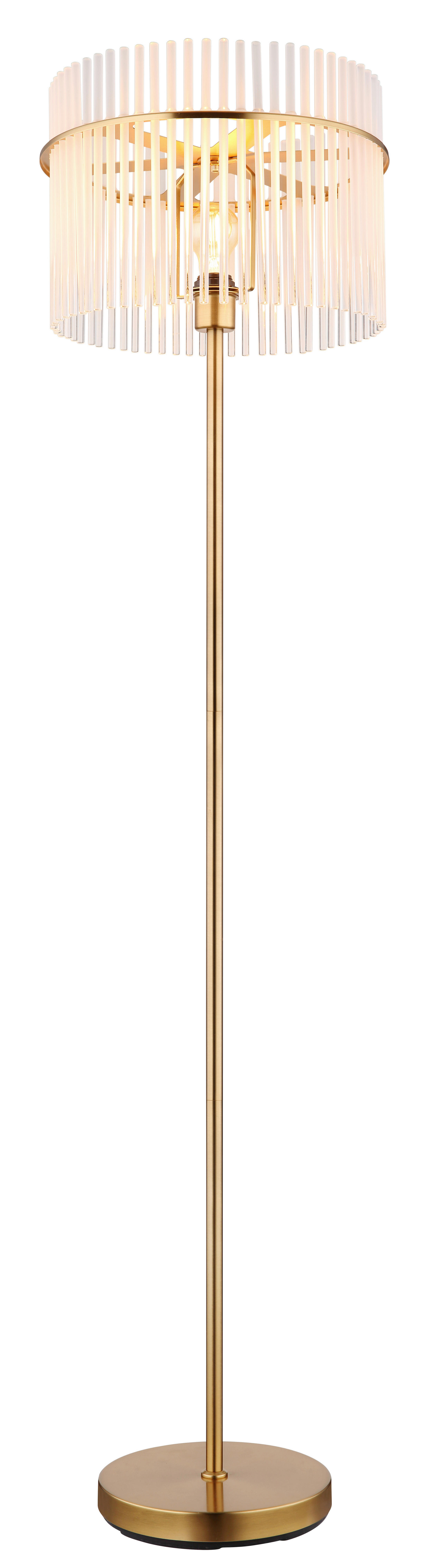 GLOBO Stehleuchte gold klar Metall H/D: ca. 152x38 cm E27 1 Brennstellen GORLEY - gold/klar (38,00/152,00cm) - GLOBO