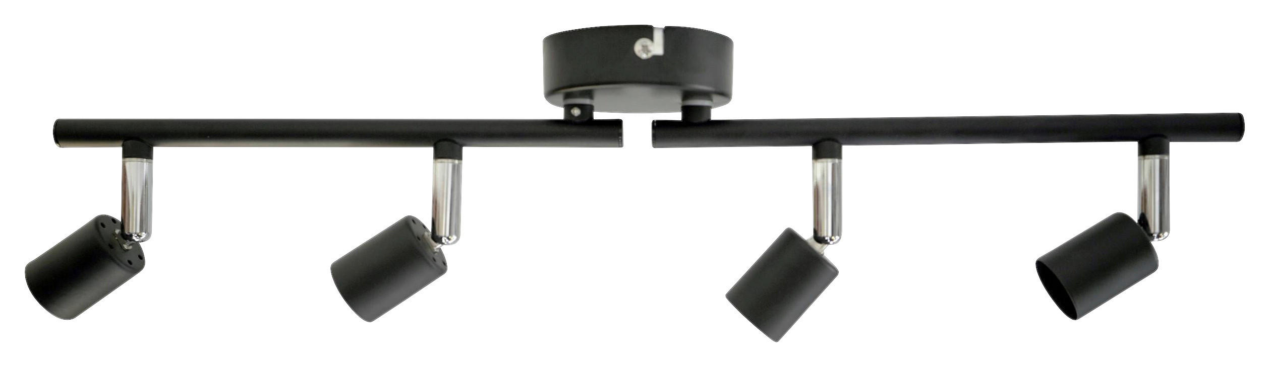 Spotbalken Joris schwarz Metall L: ca. 50 cm GU10 4 Brennstellen Spotbalken_4flg.Joris - schwarz (50,00cm)