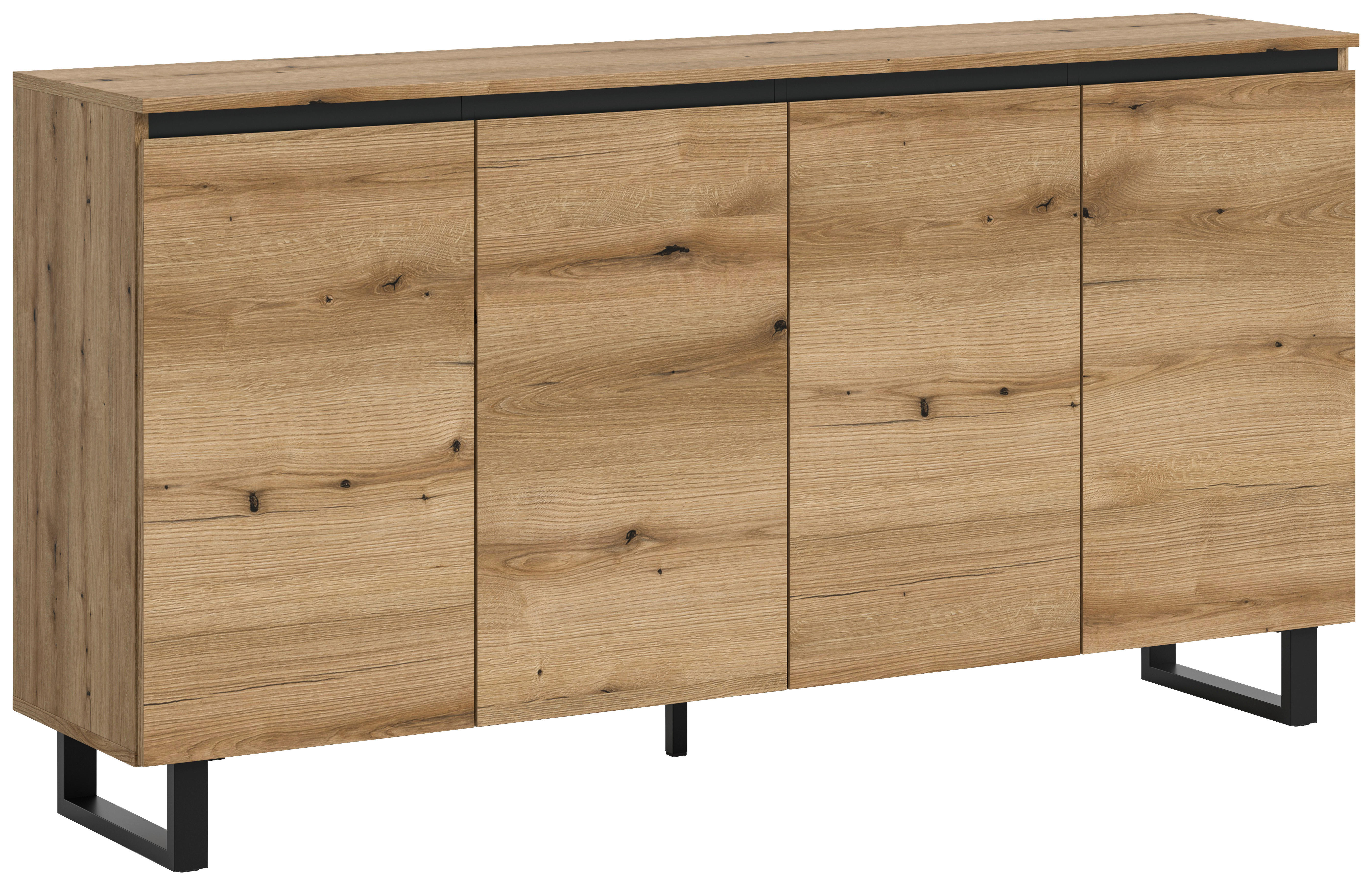 Sideboard Tomasa Evoke Oak Nachbildung schwarz B/H/T: ca. 160x84x36 cm Tomasa - schwarz (160,00/84,00/36,00cm) - xonox.home