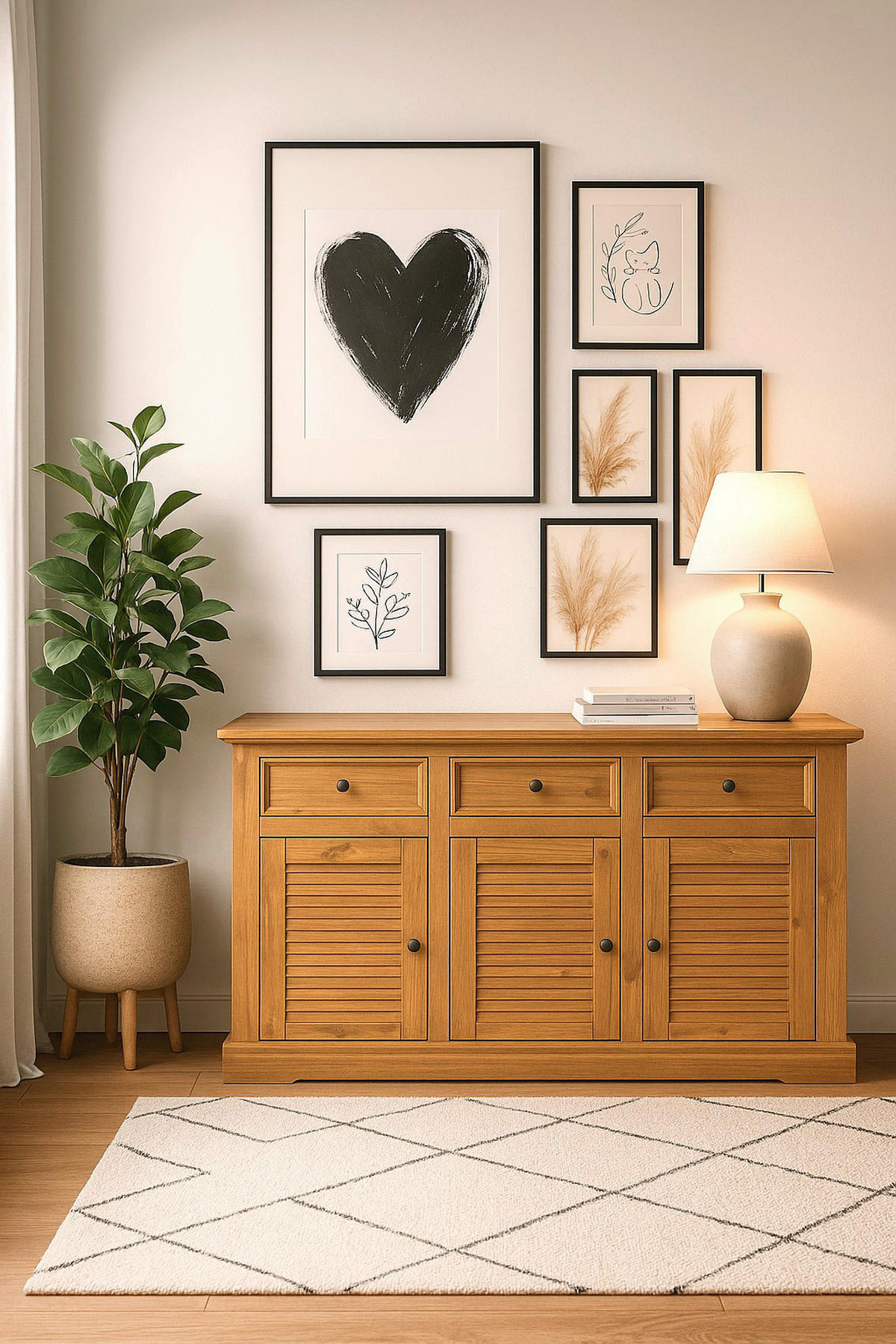 Kommode Breda honig B/H/T: ca. 154x89x42 cm Breda - honig (154,00/89,00/42,00cm)