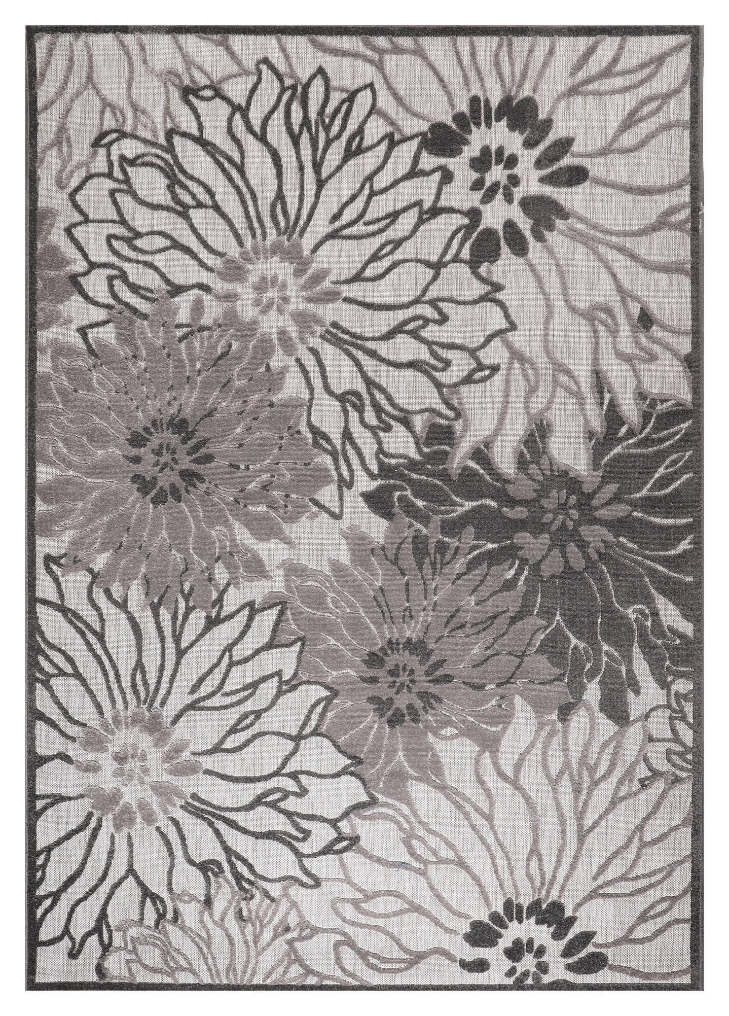 Sanat Outdoorteppich FLORAL grau B/L: ca. 80x150 cm