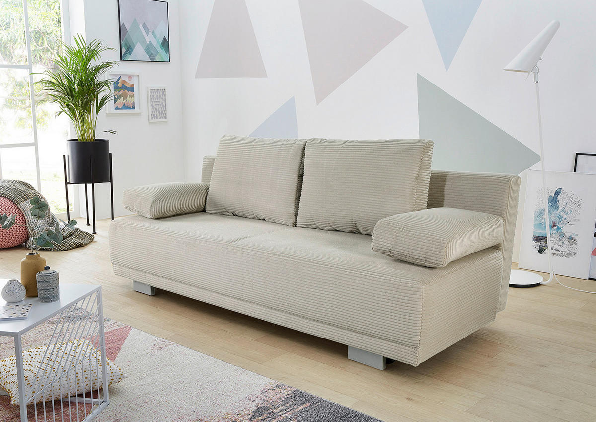 Schlafsofa  Greige B/H/T: ca. 196x78x82 cm Luzio_Schlafsofa - Greige (196,00/78,00/82,00cm)
