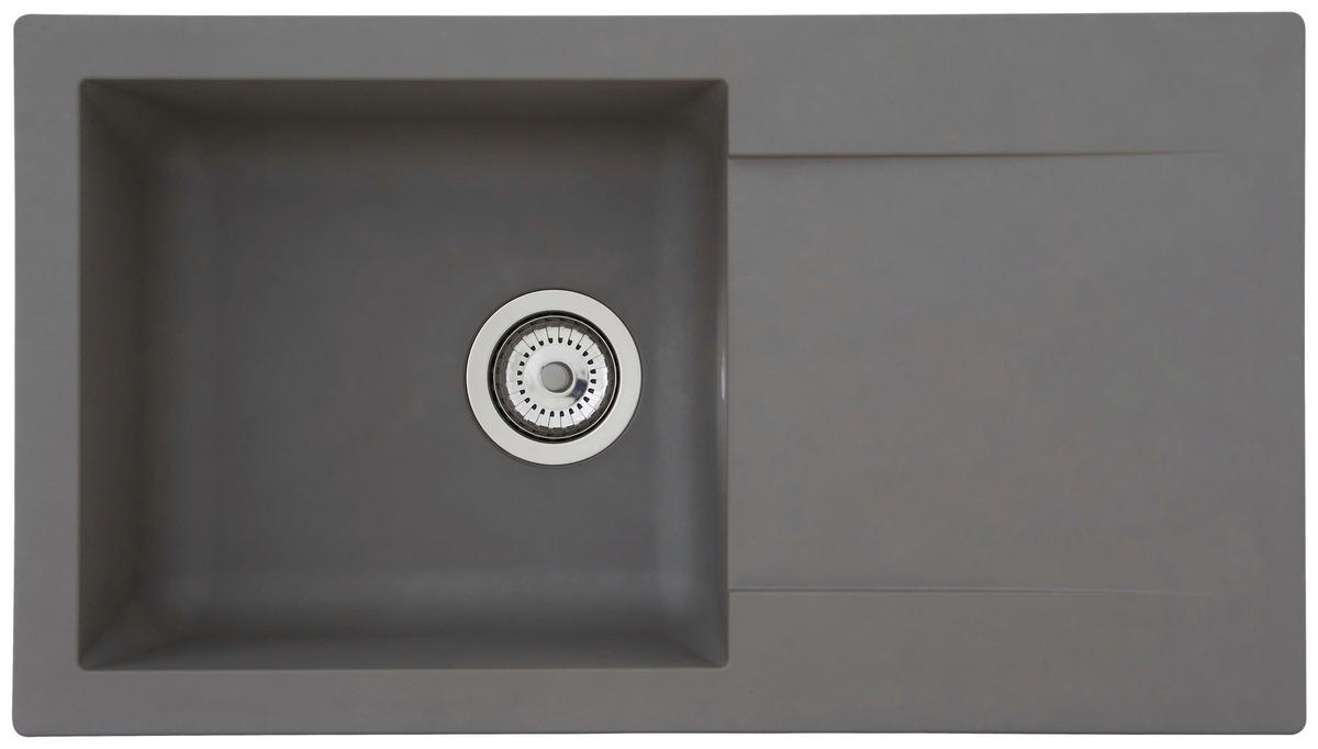 Respekta Einbauspüle Denver 78 x 44 G Beton grau Mineralite B/H/T: ca. 78x17x43,5 cm Denver 78 x 44 G - Beton/grau (78,00/17,00/43,50cm) - Respekta
