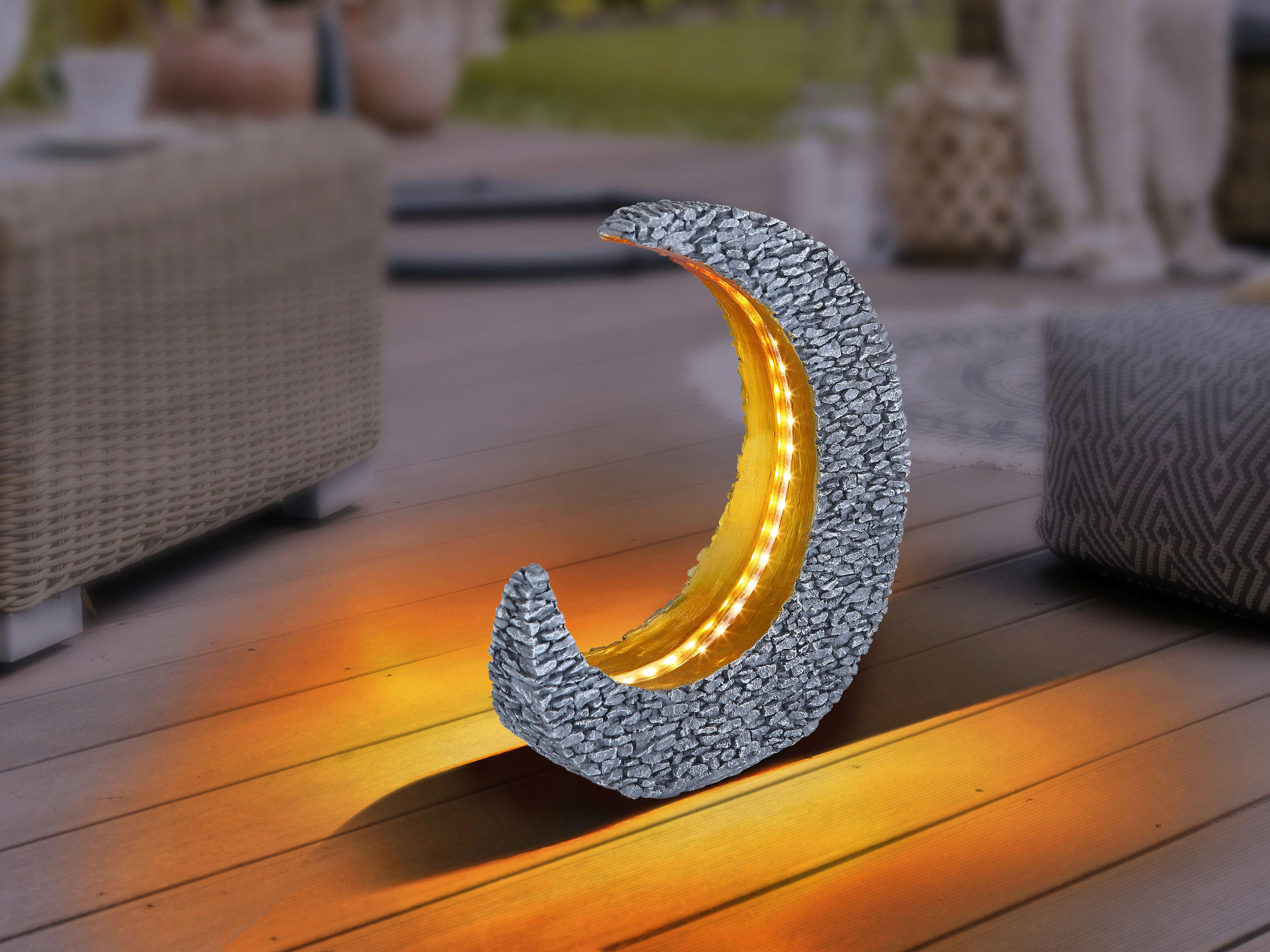 LED-Solarleuchte steingrau Kunststoff B/H/T: ca. 9x31x28 cm SOLAR - steingrau (9,00/31,00/28,00cm) - GLOBO
