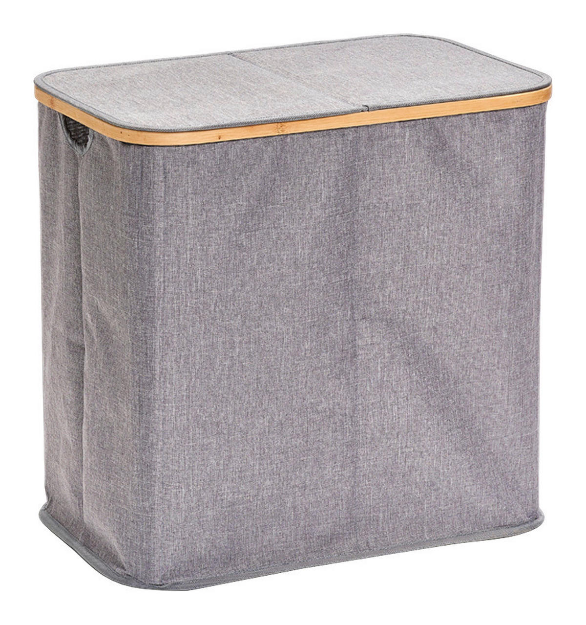 Zeller Wäschesammler 2-fach grau Polyester B/H/L: ca. 33,5x50,5x53,5 cm Wäschesammler_2fach - grau (53,50/33,50/50,50cm) - Zeller