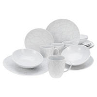 CreaTable Kombiservice Blätter - Serie Home weiß Porzellan 16 tlg. Blätter - Serie Home - weiß - CreaTable