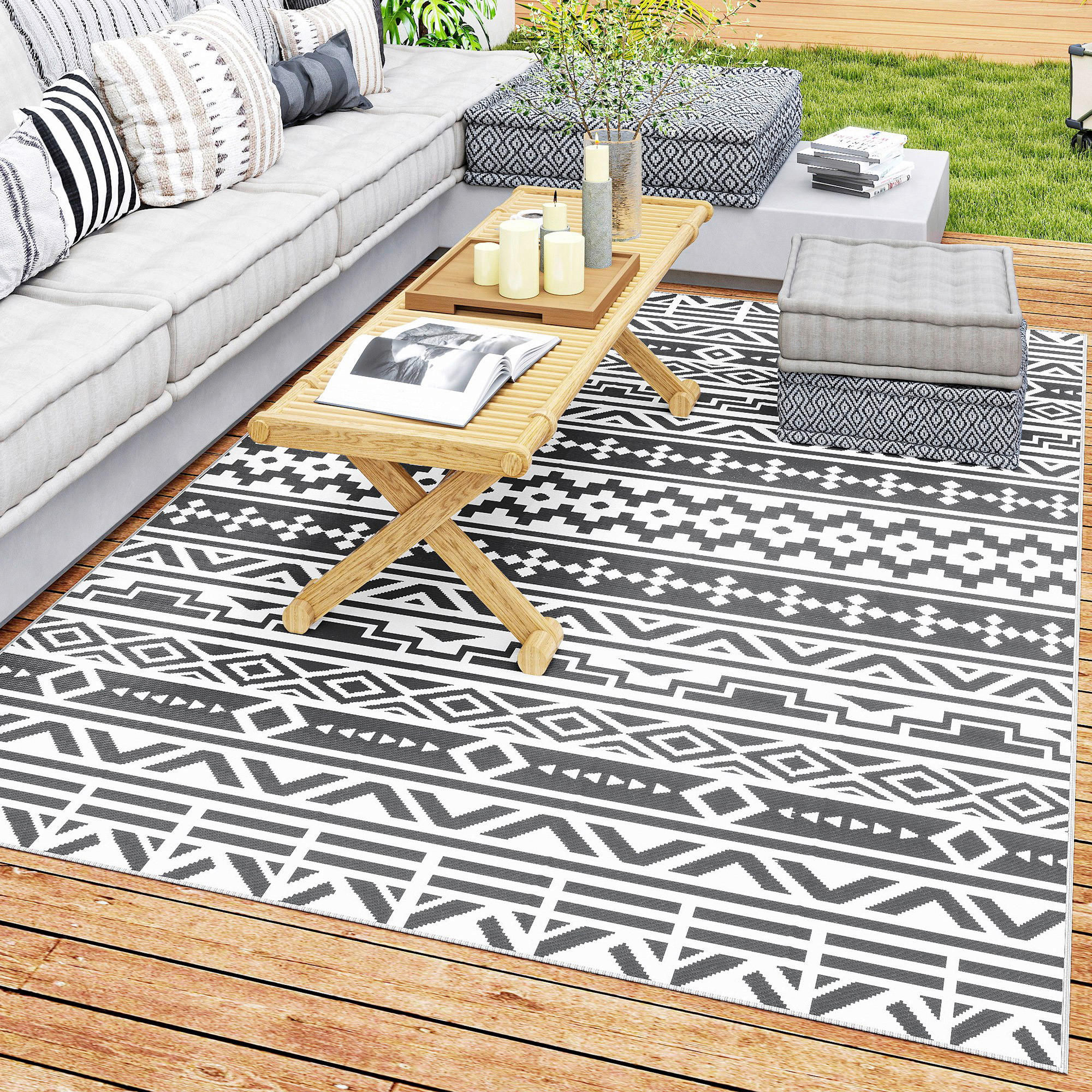 Thumbnail - Outsunny Outdoor-Teppich weiß B/H/L: ca. 274x1x182 cm