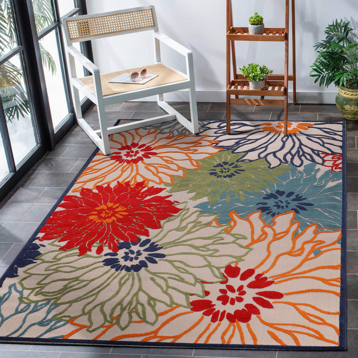 Sanat Outdoorteppich FLORAL bunt B/L: ca. 80x200 cm FLORAL - bunt (80,00/200,00cm) - Sanat