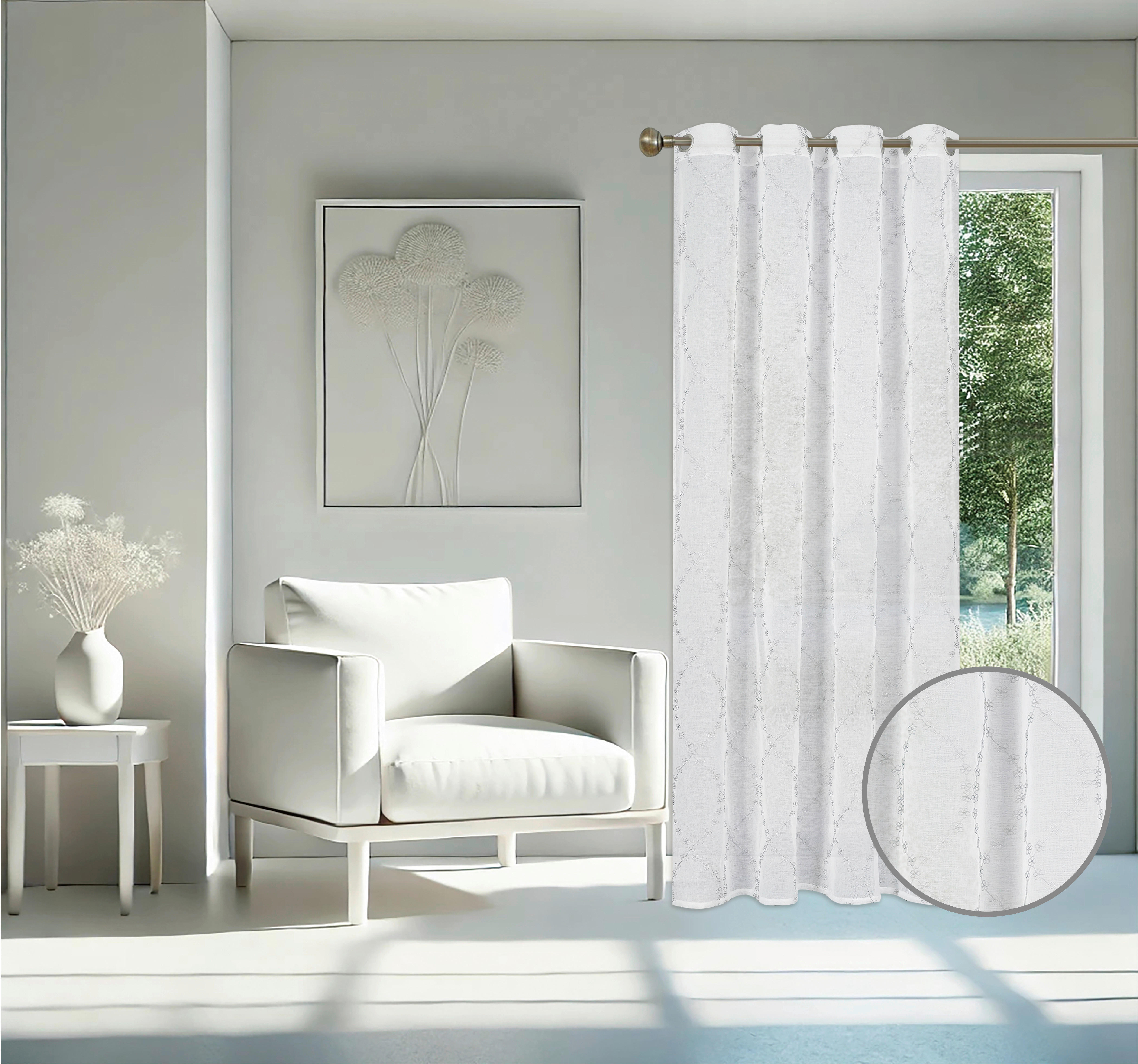 home Topline Ösenvorhang Nora silber B/L: ca. 135x245 cm Nora - silber (135,00/245,00cm) - home Topline