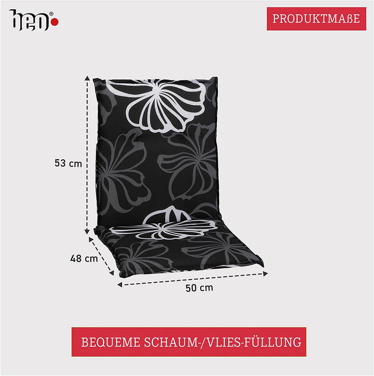 Beo Saumauflage für Niedriglehner schwarz Polyester-Mischgewebe B/H/L: ca. 50x6x101 cm 2er Set Saumauflage_für_Niedriglehner_2er - weiß/schwarz (101,00/50,00/6,00cm) - Beo