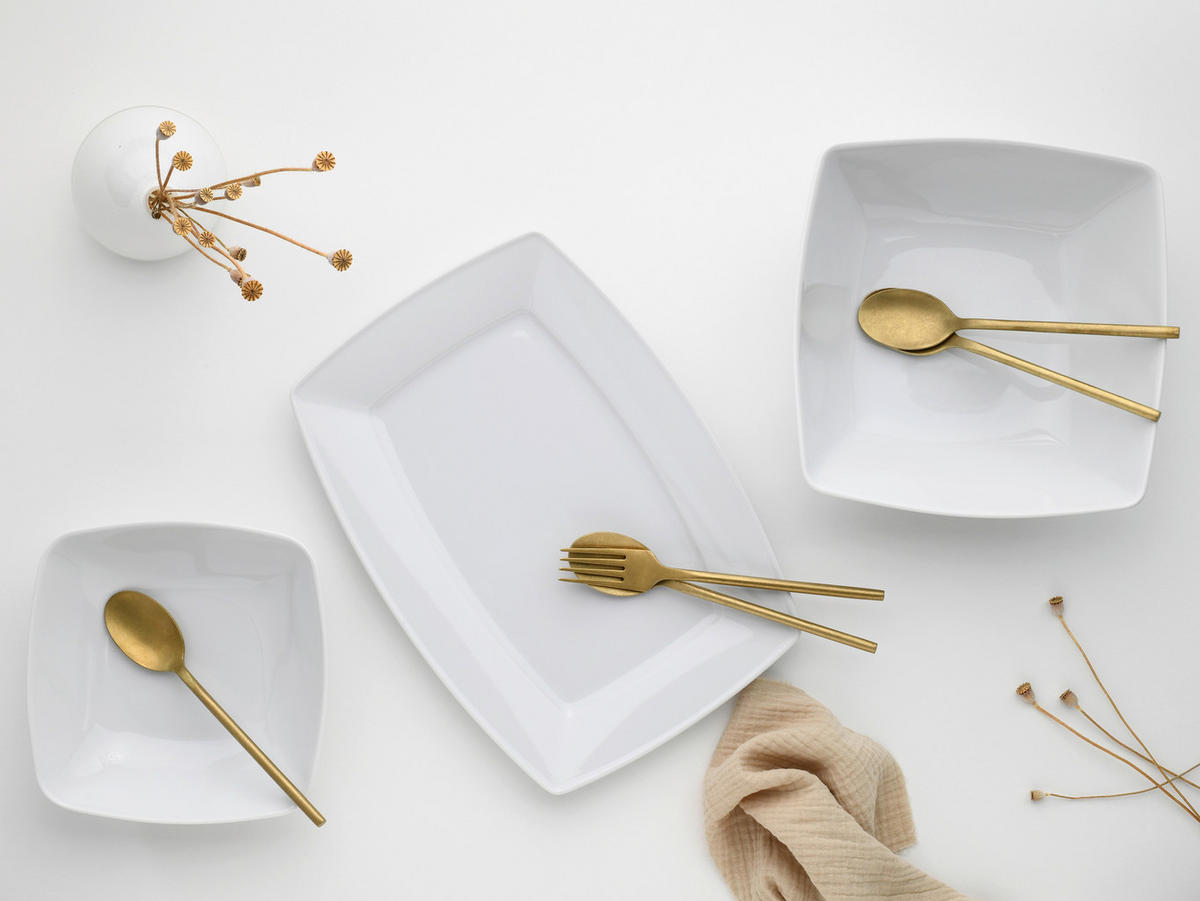 CreaTable Servierset Victoria weiß Porzellan Victoria - weiß - CreaTable