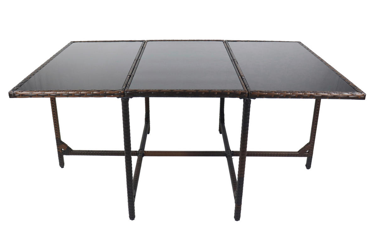 VCM Gartentisch Raloso braun Rattan B/H/L: ca. 170x74x110 cm Raloso - braun (110,00/170,00/74,00cm) - VCM