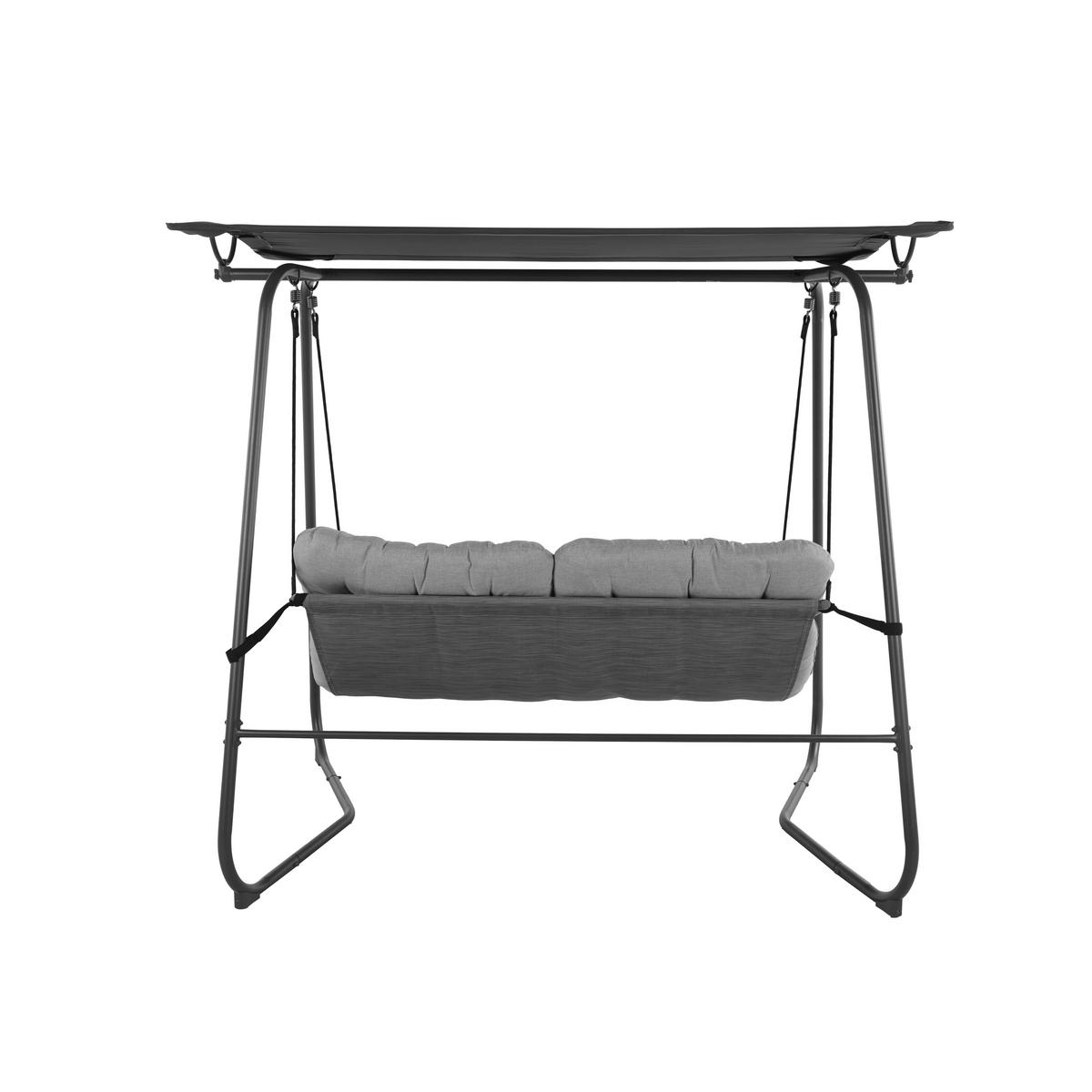 POCOline Hollywoodschaukel hellgrau Stahl B/H/L: ca. 151x195x220 cm Hollywoodschaukel - hellgrau/dunkelgrau (220,00/151,00/195,00cm) - POCOline