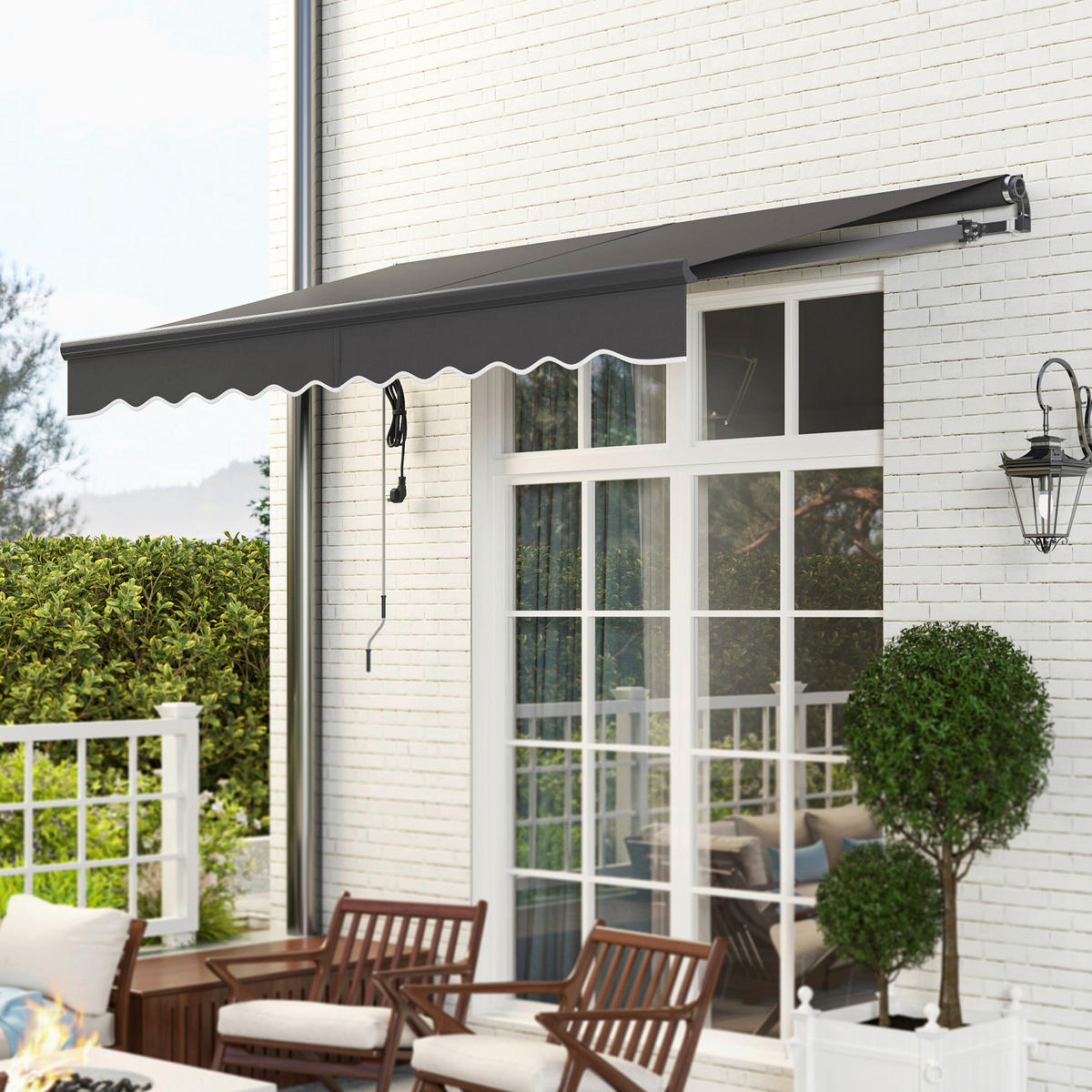 Outsunny Markise dunkelgrau B/H/L: ca. 250x150x296 cm Markise - dunkelgrau (296,00/250,00/150,00cm) - Outsunny
