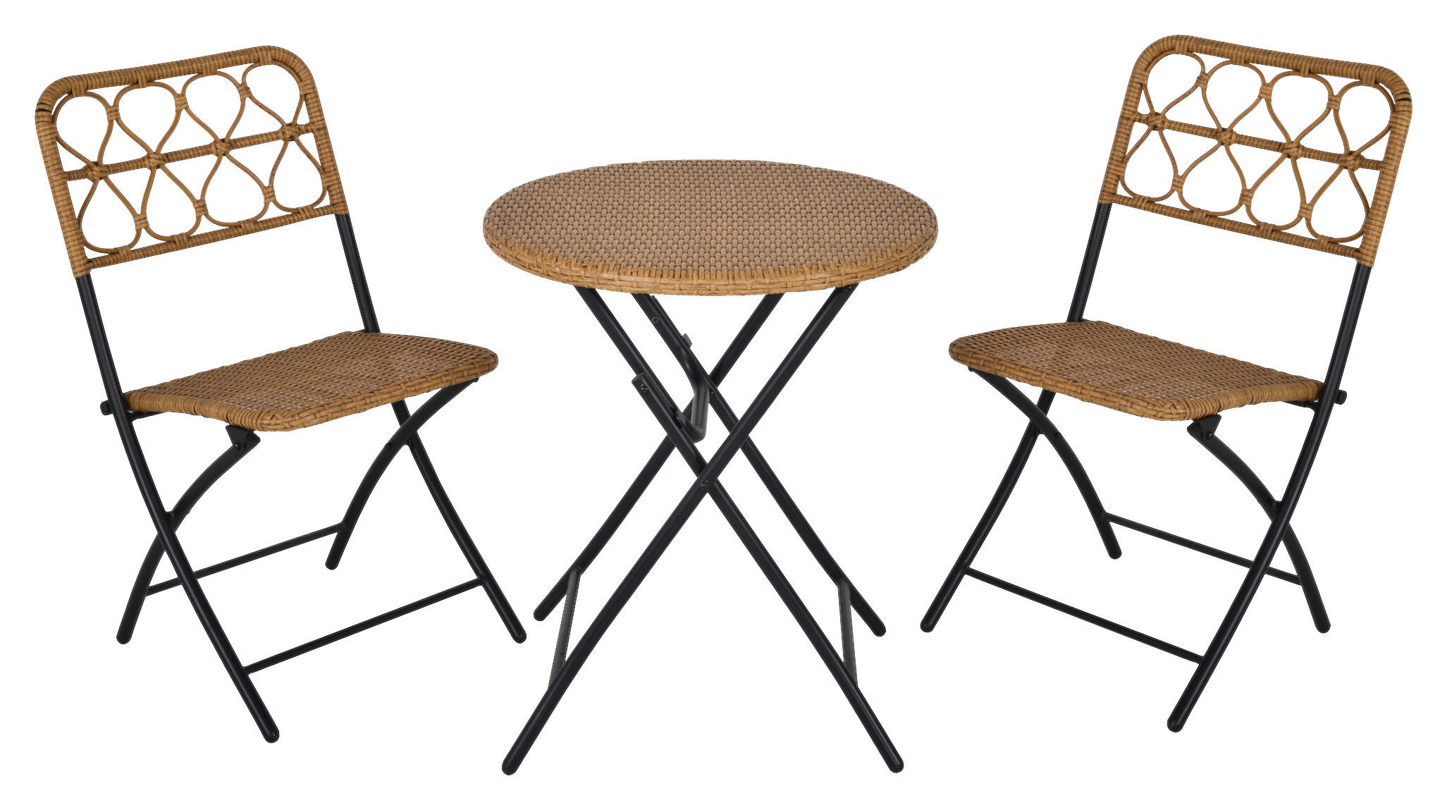 Outsunny Sitzgruppe natur Polypropylen B/H/L: ca. 60x60x71 cm Gartenmöbel-Set - natur (71,00/60,00/60,00cm) - Outsunny