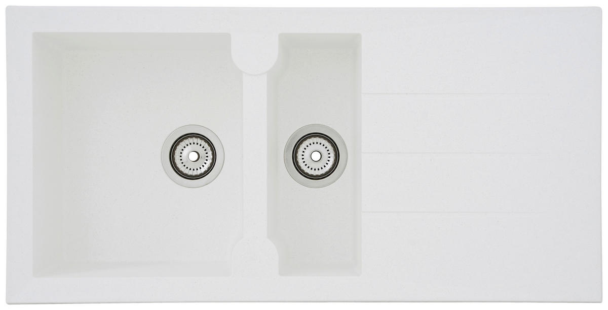 Respekta Einbauspüle Alineo 100 x 50 W weiß Quarzolite B/H/T: ca. 100x21x50 cm Alineo 100 x 50 W - weiß (100,00/21,00/50,00cm) - Respekta