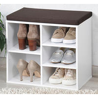 Kesper Schuhschrank weiß Holz B/H/L: ca. 48x29,5x51,5 cm Schuhregal_mit_Sitzkissen - weiß (51,50/48,00/29,50cm) - Kesper