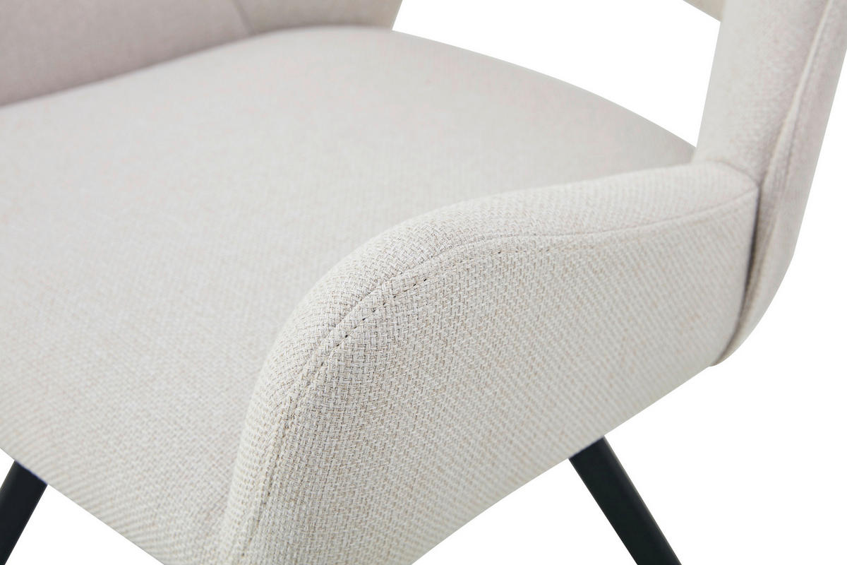Stuhl HELEN, 2er Set creme schwarz Webstoff B/H/T: ca. 56x63x91 cm HELEN, 2er Set - creme/schwarz (56,00/63,00/91,00cm) - xonox.home