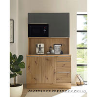 Respekta Küchenbuffet Marleen grau matt B/H/T: ca. 120x211x60 cm Marleen - Eiche/Alu (120,00/211,00/60,00cm) - Respekta