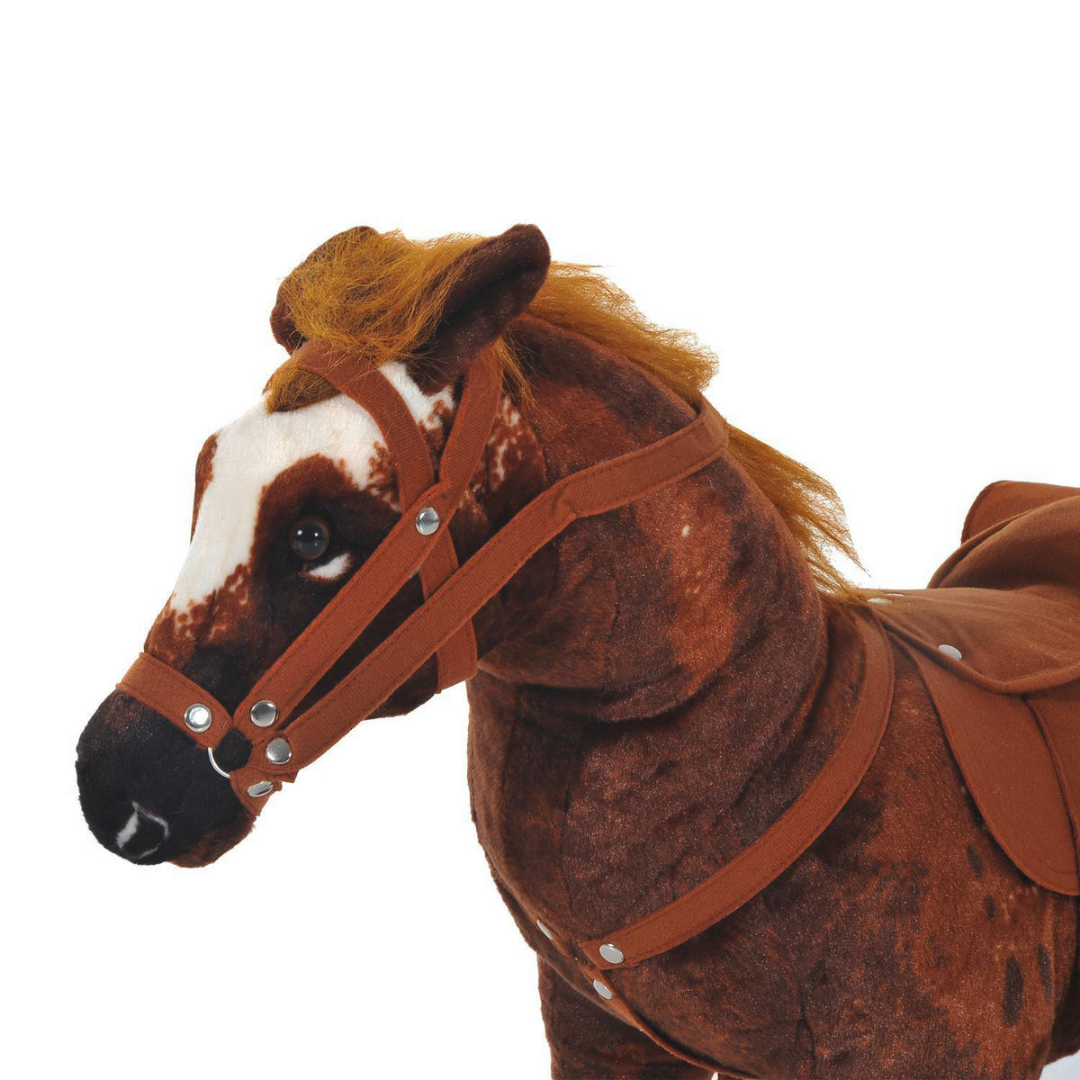 HOMCOM Kinder Schaukelwippe B/H/L: ca. 28x60x85 cm Kinder_Reitpferd - braun (85,00/28,00/60,00cm) - HOMCOM