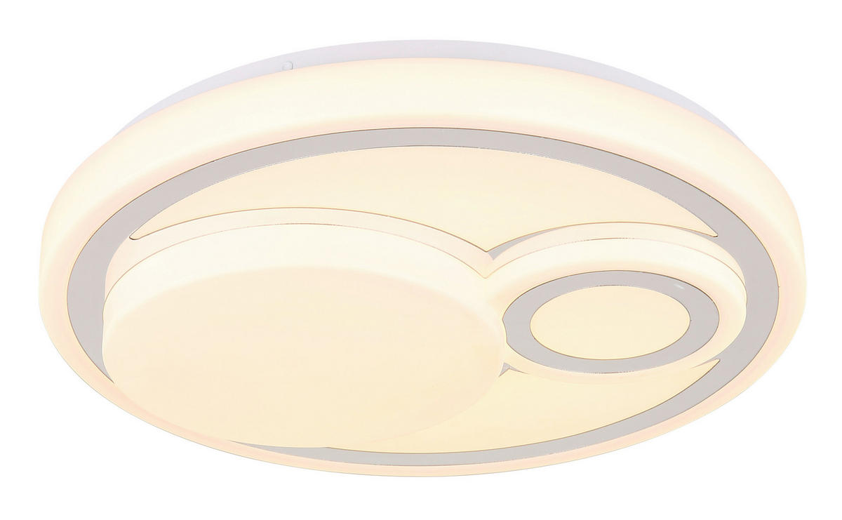 GLOBO LED-Deckenleuchte weiß Opal Metall Kunststoff H/D: ca. 7,5x38 cm LED-Deckenleuchte_Ruiz - weiß/Opal (38,00/7,50cm) - GLOBO