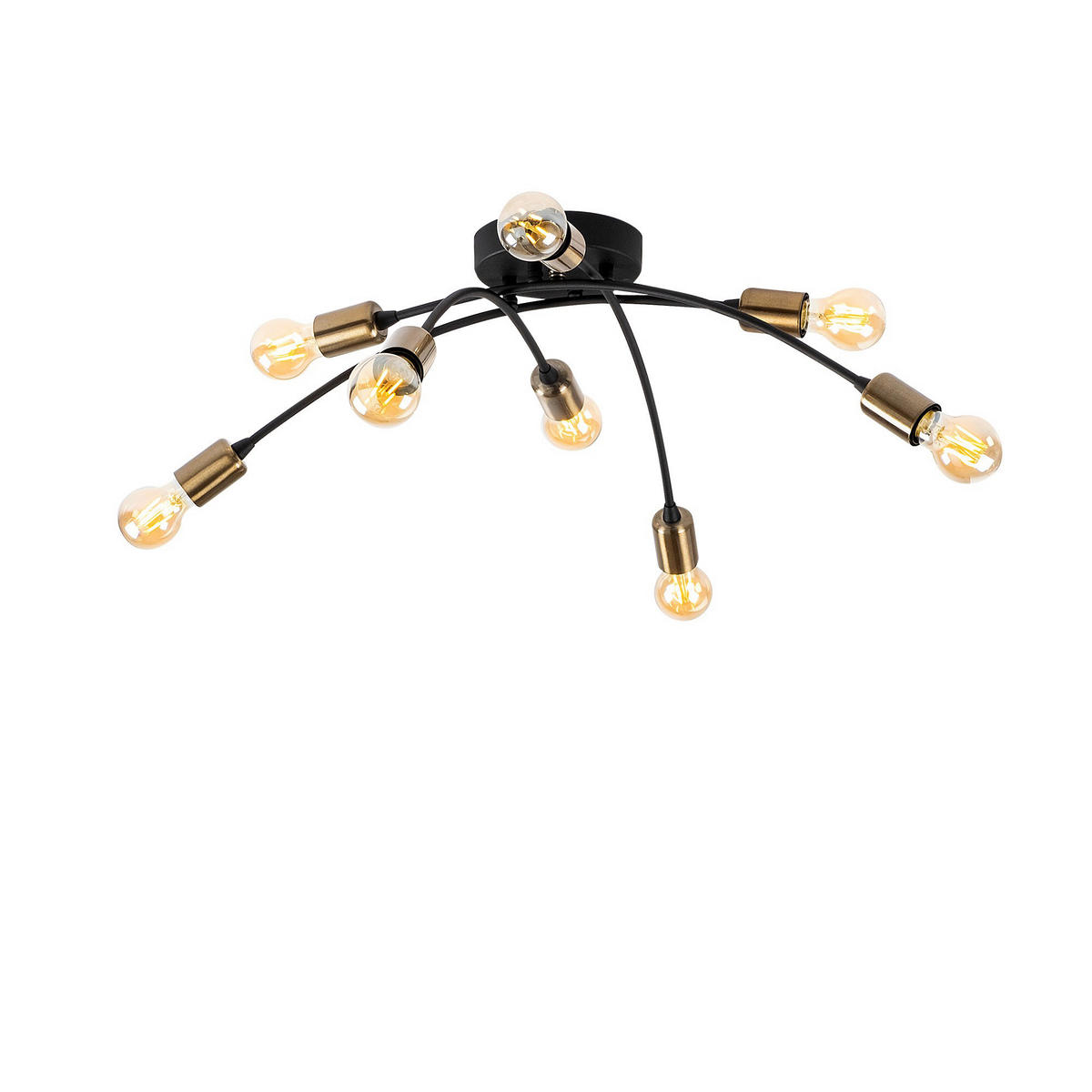 Opviq Deckenleuchte Banana-1151 schwarz Metall B/H/T/L/D: ca. 79x26x79x79x79 cm E27 8 Brennstellen Banana - schwarz (79,00/79,00/26,00cm) - Opviq