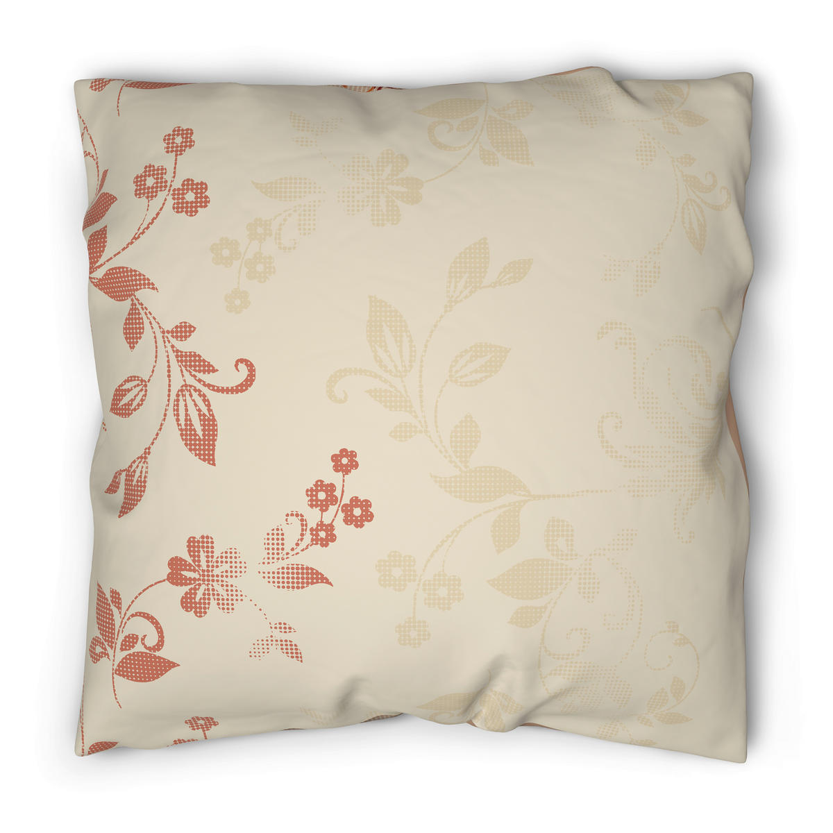 Baumwoll Bettwäsche Cotton touch Bettwäsche_Cotton-Touch Ranke - apricot/creme (135,00/200,00cm) - Sensation