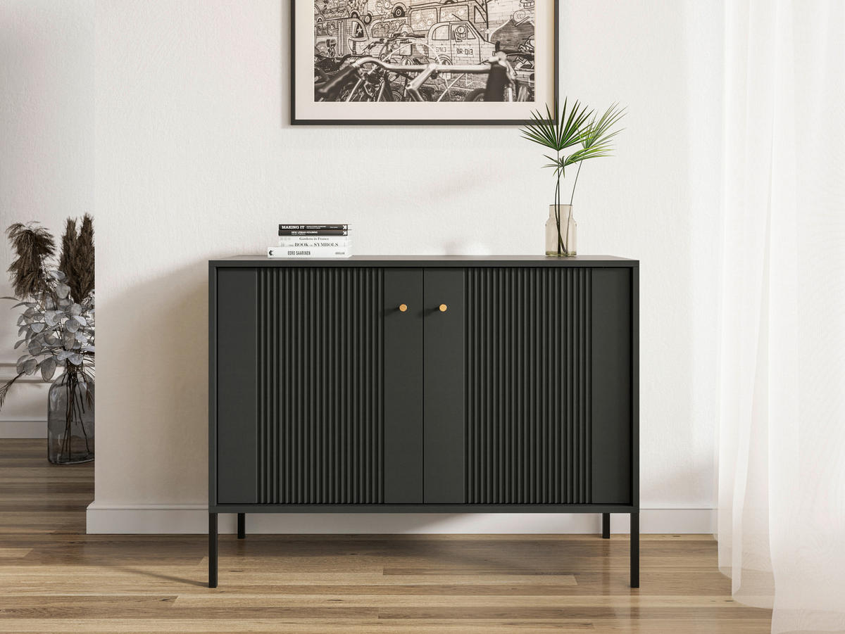 Kommode ISEO schwarz B/H/T: ca. 104,5x79x39 cm ISEO - schwarz (104,50/79,00/39,00cm) - WIPMEB