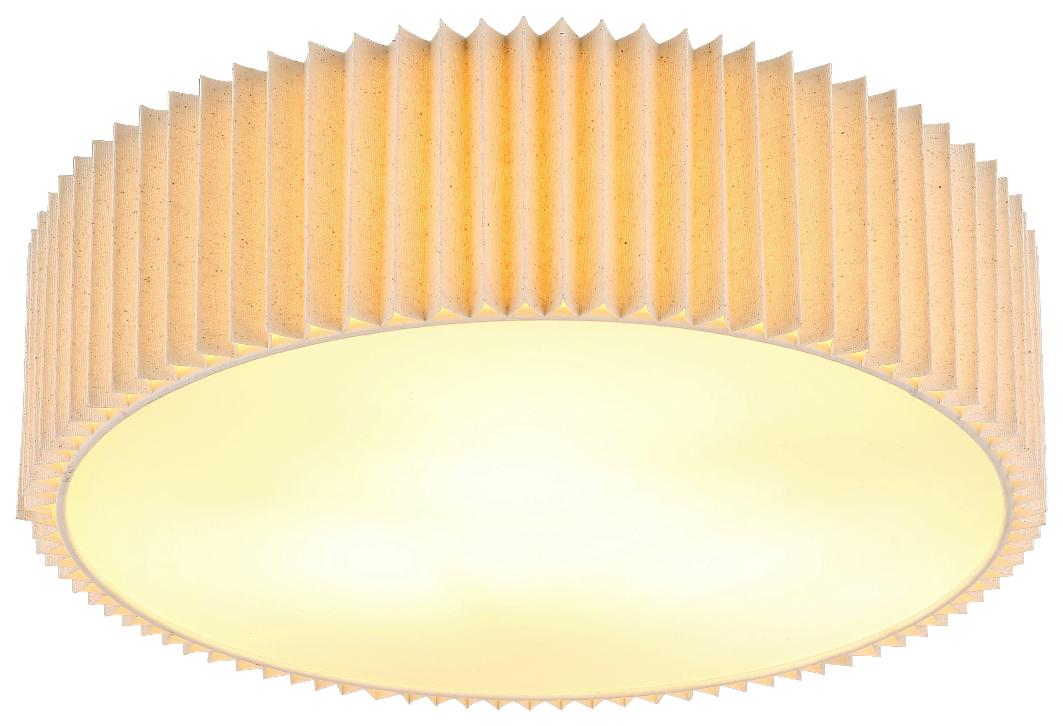 GLOBO Deckenleuchte natur weiß Textil Metall H/D: ca. 13x43 cm 3 Brennstellen PAGE - weiß/natur (43,00/13,00cm) - GLOBO