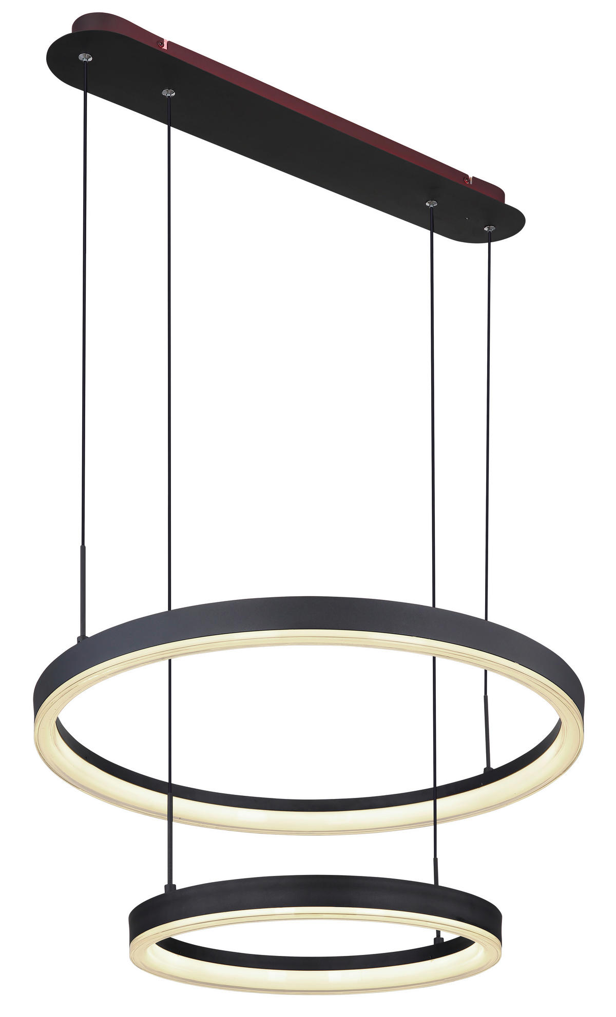 GLOBO Pendelleuchte schwarz Aluminium Metall Acryl B/H/T: ca. 60x150x66,5 cm 1.0 Brennstellen 67189H - schwarz (60,00/150,00/66,50cm) - GLOBO