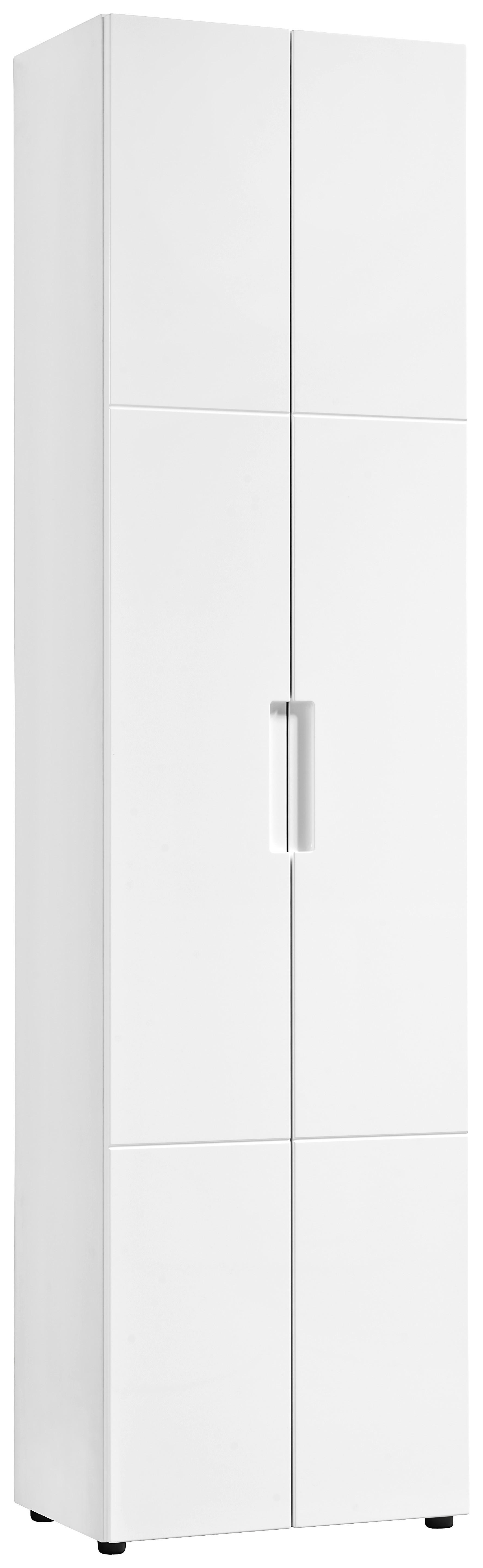 Mehrzweckschrank Mailand 10 weiß weiß Hochglanz B/H/T: ca. 53x202x35 cm Mailand 10 - weiß (53,00/202,00/35,00cm)