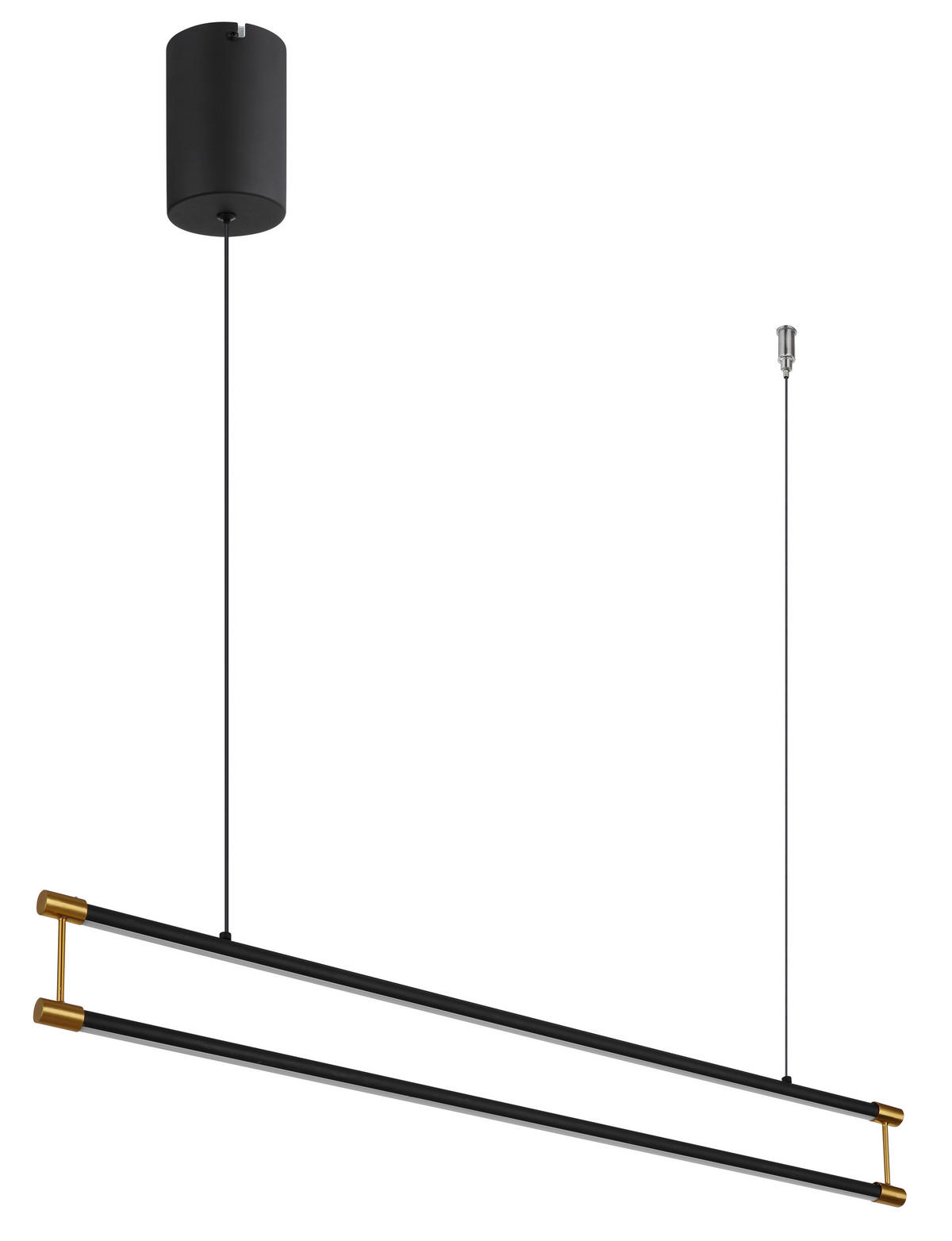 GLOBO LED-Pendelleuchte mattschwarz gold Opal Metall Kunststoff B/H/T: ca. 84x150x9 cm 1.0 Brennstellen KAYSON - gold/Opal (84,00/150,00/9,00cm) - GLOBO
