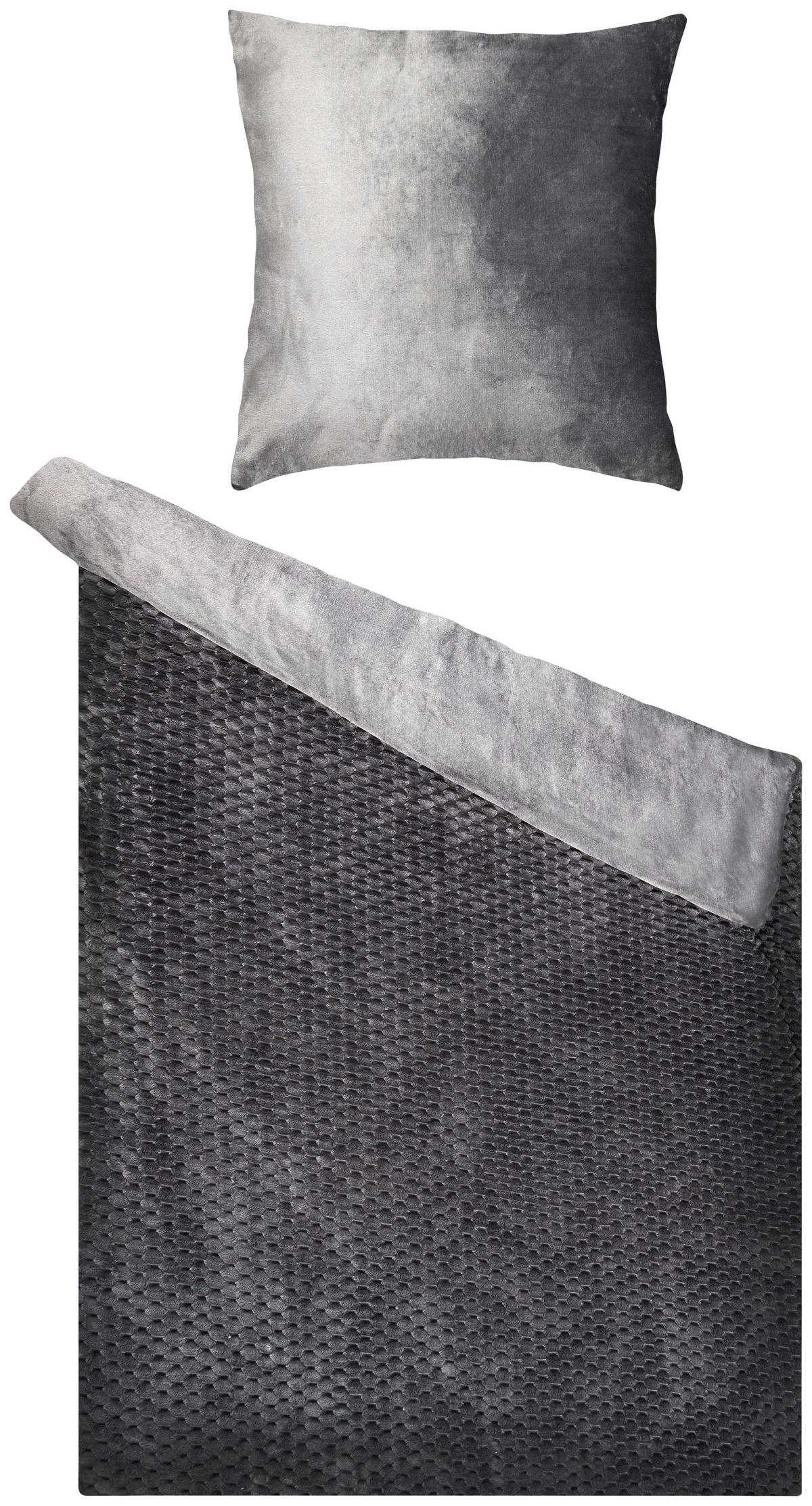 Microfaser Bettwäsche Cashmere touch Bettwäsche_Cashmere Wabe anthrazit - anthrazit (135,00/200,00cm)