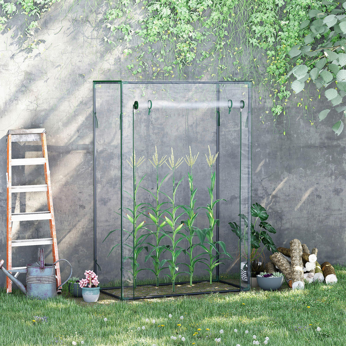Outsunny Gewächshaus B/H/L: ca. 50x150x100 cm Gewächshaus - transparent (100,00/50,00/150,00cm) - Outsunny