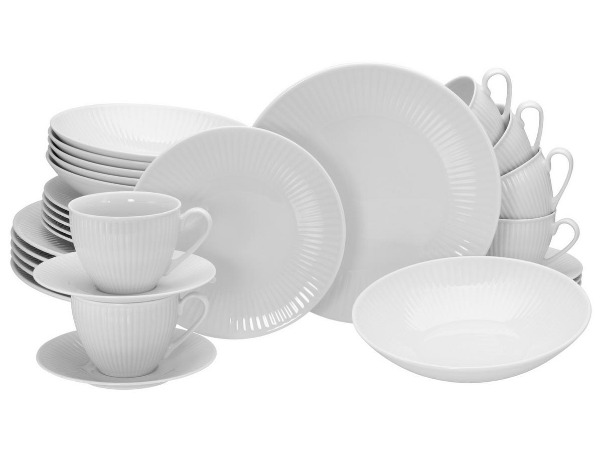 CreaTable Kombiservice Valencia weiß Porzellan 30 tlg. Valencia - weiß - CreaTable