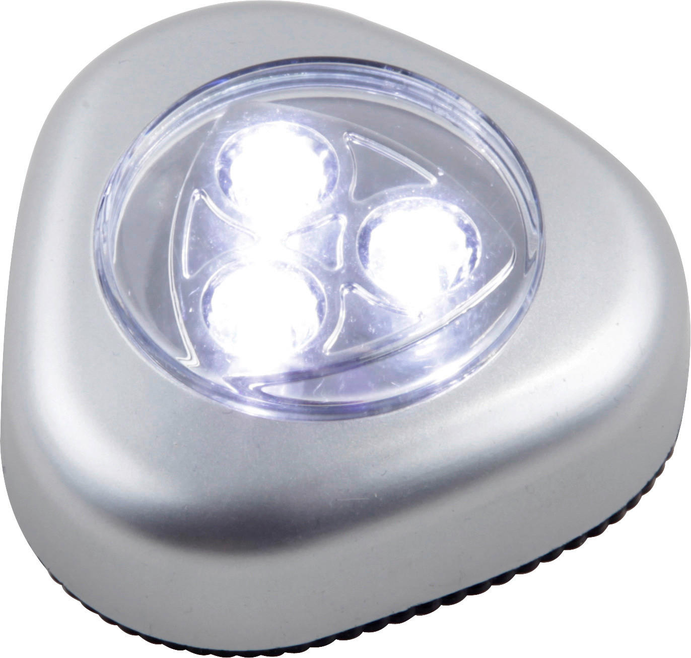 GLOBO Drücklicht 31909 silber klar Kunststoff B/H/L: ca. 7x3x7 cm LED-Pushlight 31909 - klar/silber (7,00/7,00/3,00cm) - GLOBO