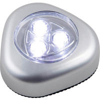 GLOBO Drücklicht 31909 silber klar Kunststoff B/H/L: ca. 7x3x7 cm LED-Pushlight 31909 - klar/silber (7,00/7,00/3,00cm) - GLOBO