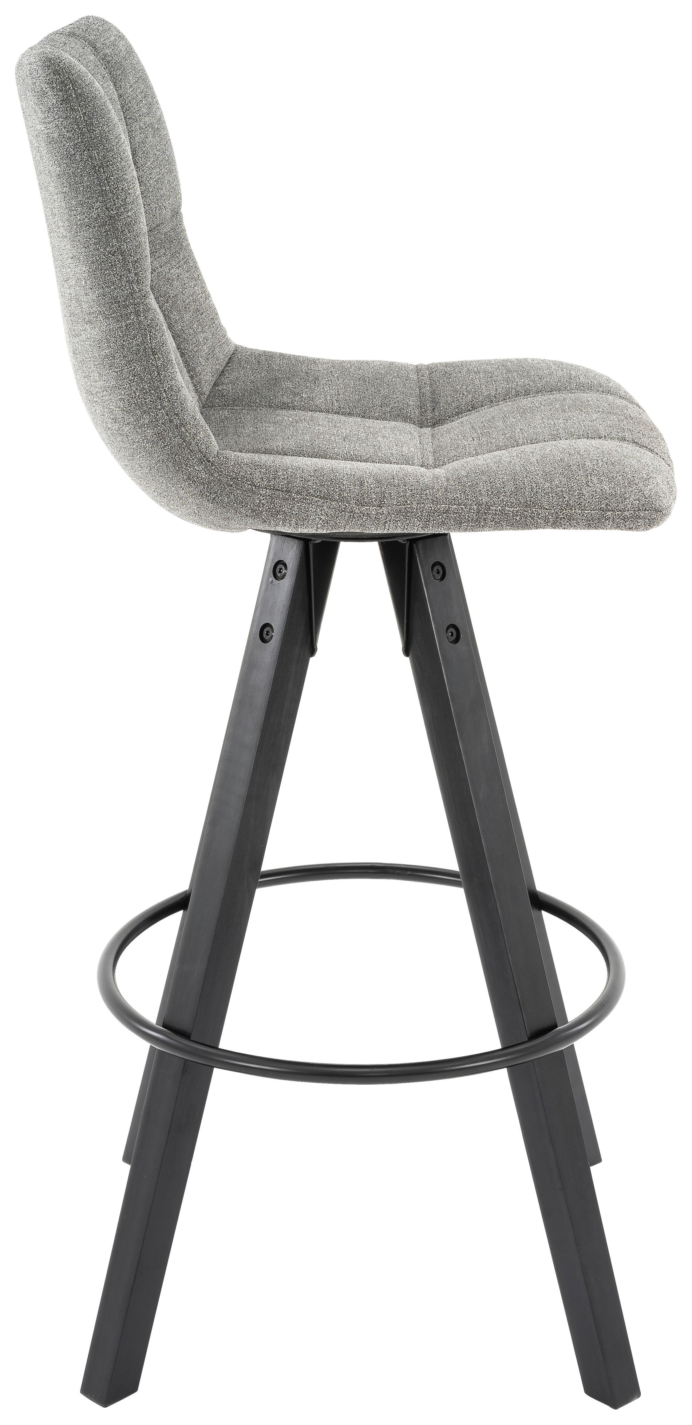 Barhocker FM grau schwarz Microfaser Holz B/H/T: ca. 45x104x54 cm FM - schwarz/grau (45,00/104,00/54,00cm)