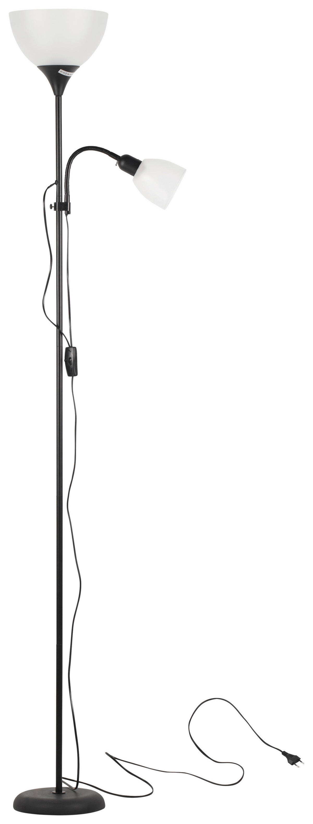 Sensation Deckenfluter schwarz weiß Metall Kunststoff H: ca. 180 cm E27 2 Brennstellen Promo - weiß/schwarz (180,00cm) - Sensation