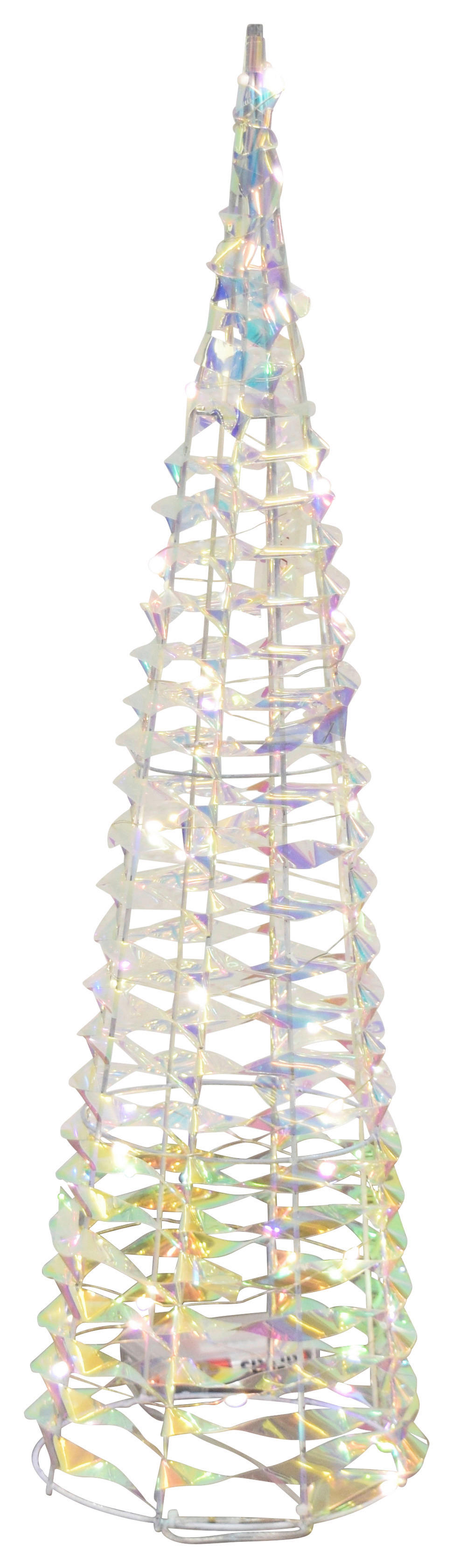 Dekorationsartikel perlmutt Metall B/H/L: ca. 12x12x40 cm LED-Pyramide_Tivo 20LED's - perlmutt (40,00/12,00/12,00cm)