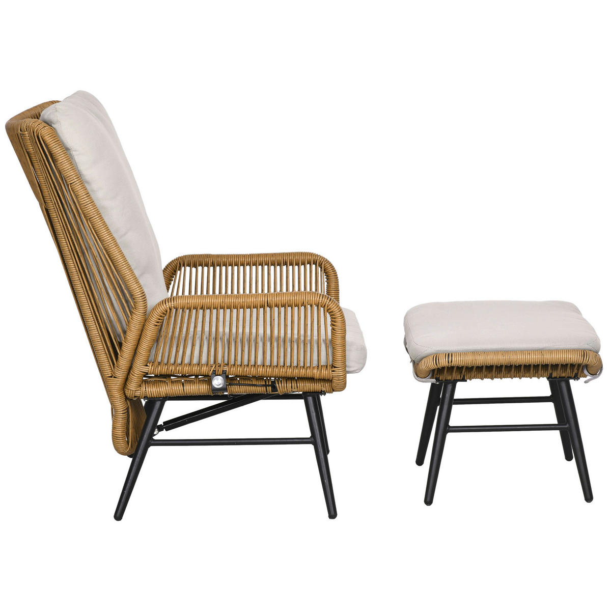 Outsunny Gartensessel natur Polyester B/H/L: ca. 83x94x67 cm Gartensessel - natur (67,00/83,00/94,00cm) - Outsunny