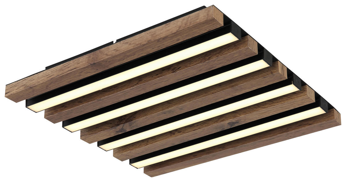 GLOBO LED-Deckenleuchte HAYDEN 67347D1 schwarz Kunststoff Metall MDF B/H/L: ca. 30x5x30 cm 1 Brennstellen HAYDEN - schwarz (30,00/30,00/5,00cm) - GLOBO
